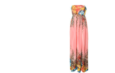 Ribbon Leopard Band Maxi Dress